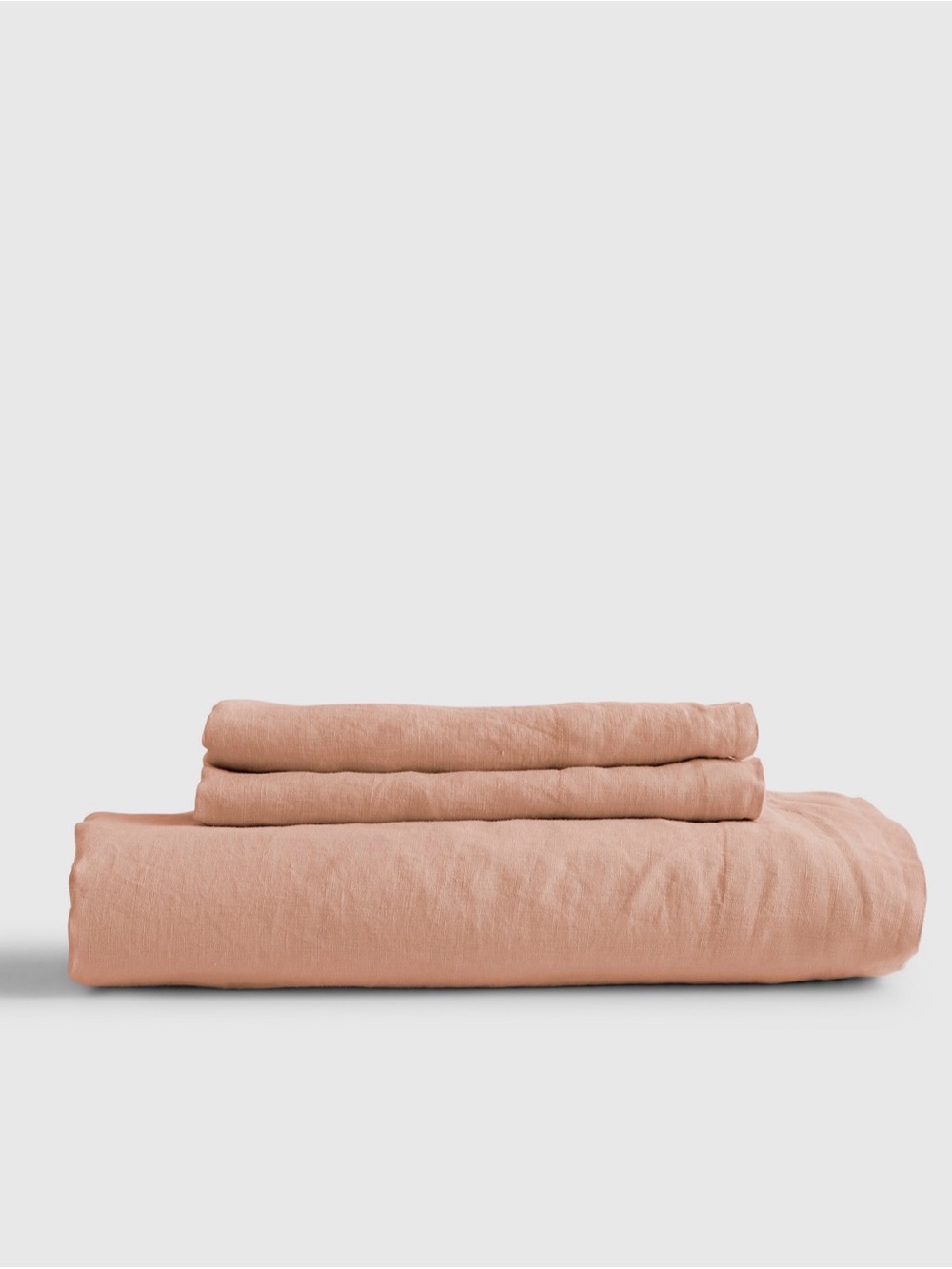 Quince European Linen Fitted Sheet Set, Queen in Desert Sunset